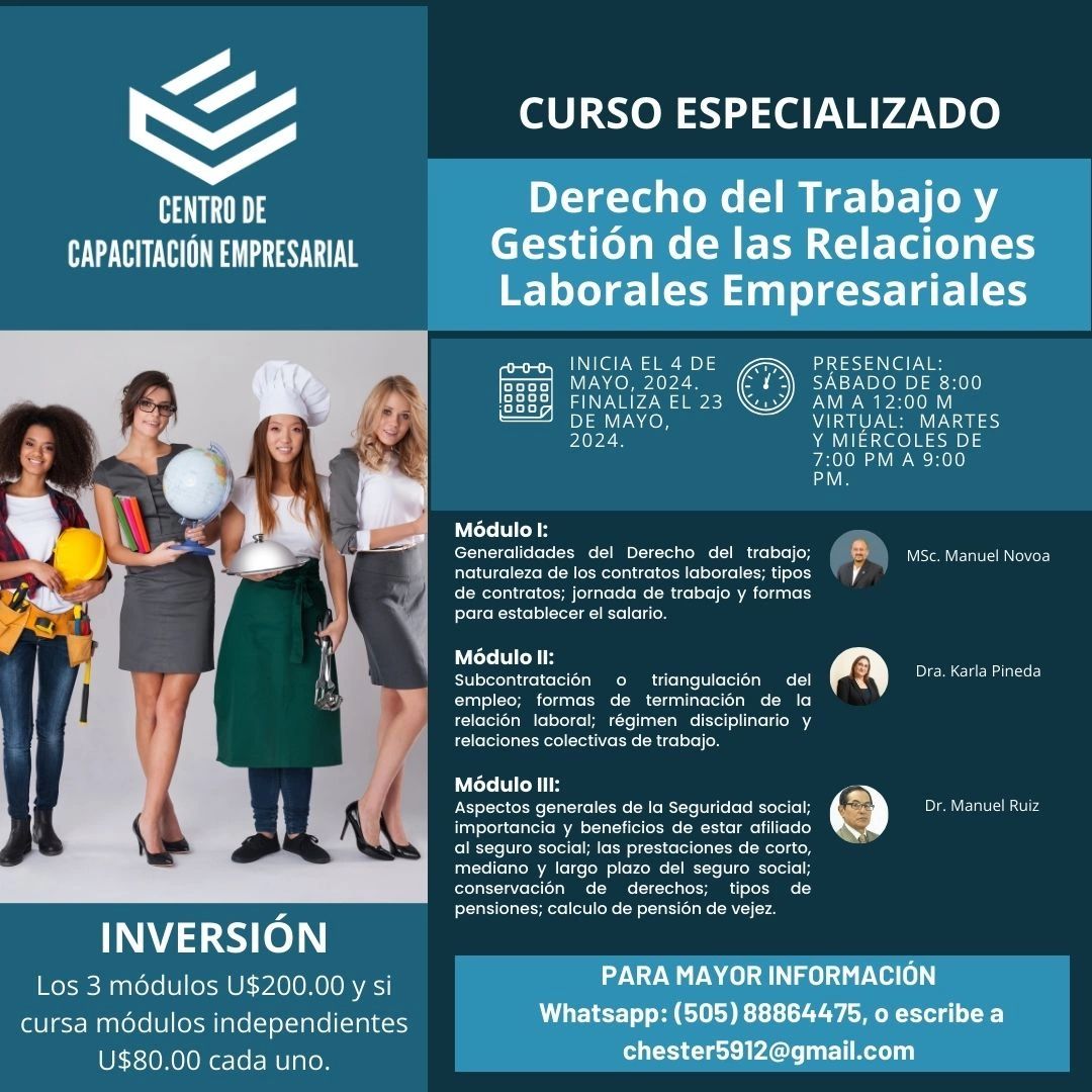 Lee más sobre el artículo Curso Especializado en Derecho del Trabajo y Gestión de las Relaciones Laborales Empresariales